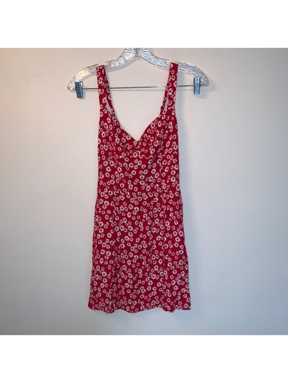 Reformation Baldwin Dress Red Daisy Print Mini Dress 4 - Picture 6 of 14